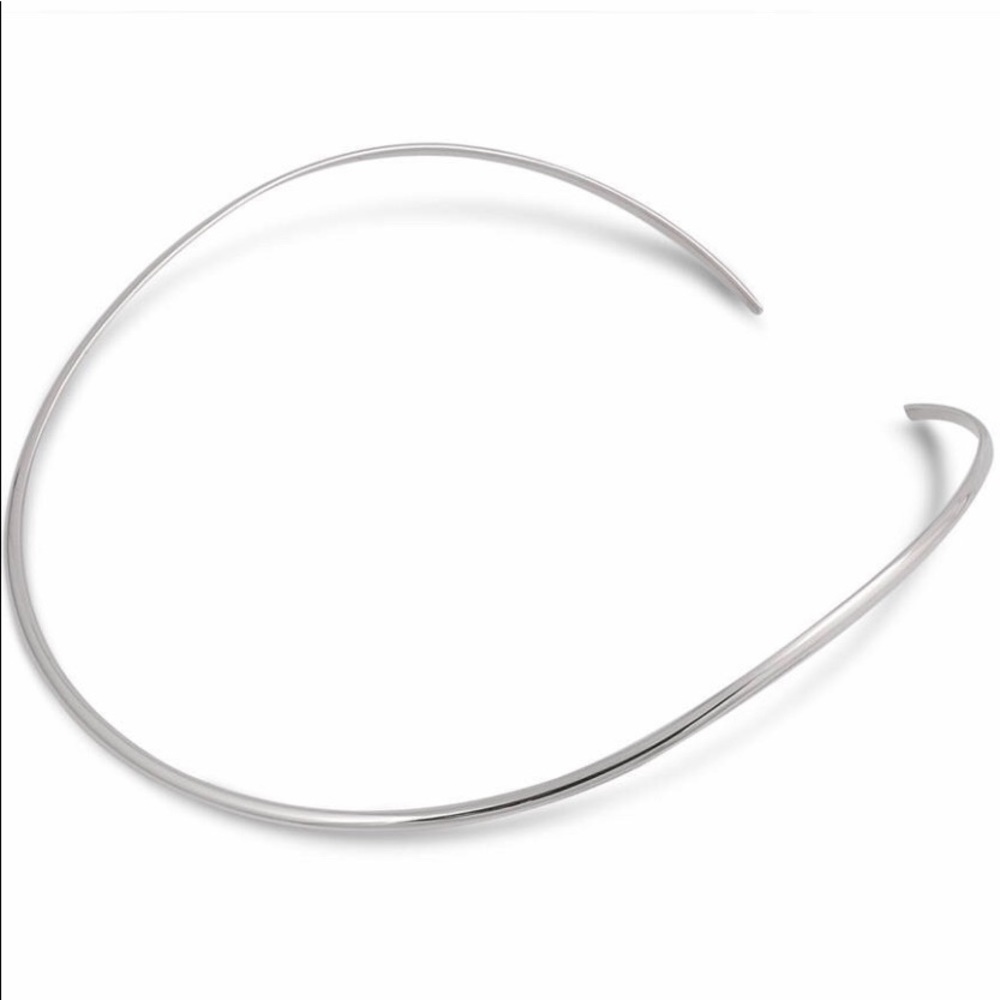 Solid Minimalist Sterling Silver 925 Open Choker